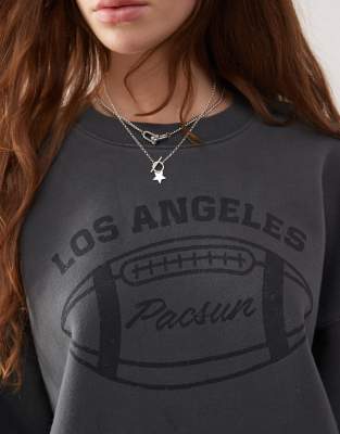 Pacsun Los Angeles Slogan Sweatshirt In Black