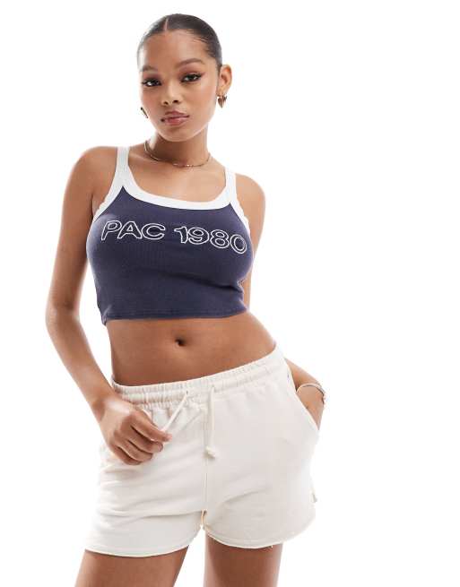 Pacsun mini cropped tank top in navy