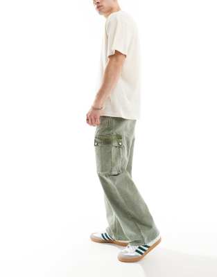 Pacsun oliver washed carpenter jeans in olive-Green