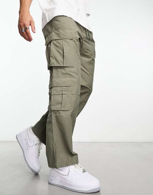 PacSun Olive Drawstring Waist Baggy Cargo Pants