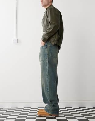 Pacsun Patch Pocket Utility Jeans In Blue