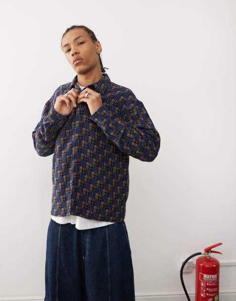Pacsun patchwork shirt in blue multi - view 1