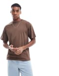 [PACSUN] PacSun premium oversized t-shirt in brown-Neutral S Washed Brown