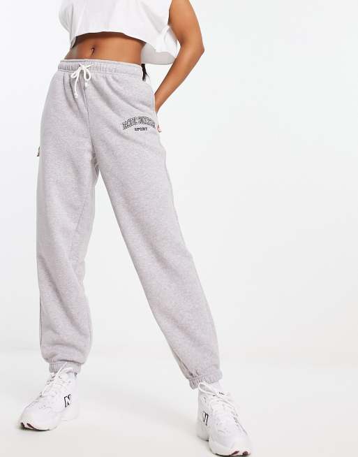 Pacsun relaxed varsity joggers in grey