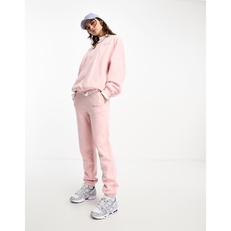 Pacsun script slogan wide leg sweatpants in silver pink - part of a set |  ASOS