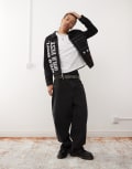[PACSUN] Pacsun slogan detail jacket in black M BLACK