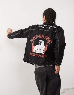 Pacsun Slogan Detail Jacket In Black