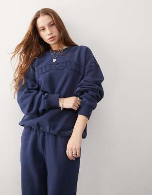 Pacsun Slogan Sweatshirt In Navy