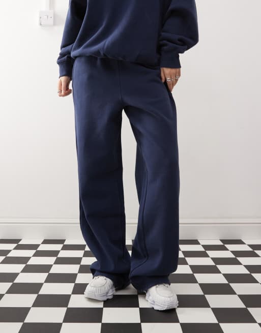 Pacsun slogan wide leg trackies in washed navy (part of a set), 5 of 5