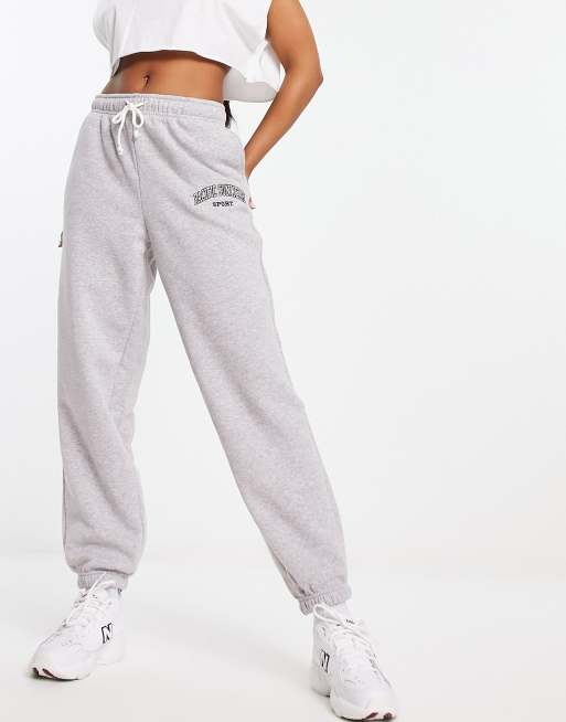 Pacsun – Szare joggersy w stylu varsity o luźnym kroju