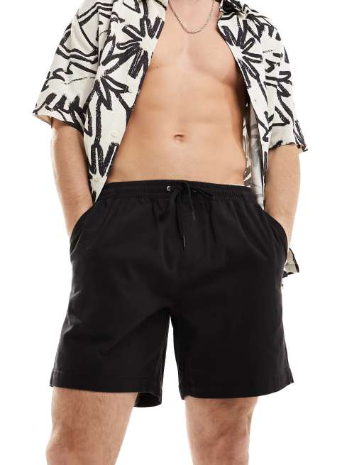 PacSun twill volley shorts in black ASOS