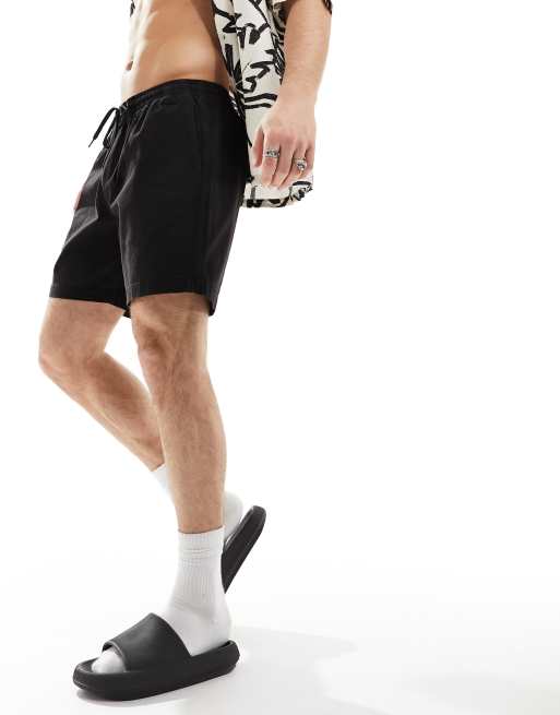 PacSun twill volley shorts in black ASOS