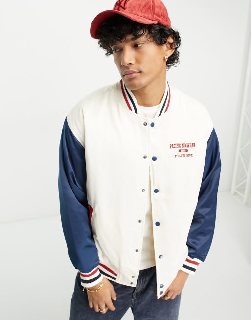 PacSun Navy Tapestry Gas Jacket