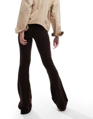 Pacsun Waffle Textured Flared Pants In Brown