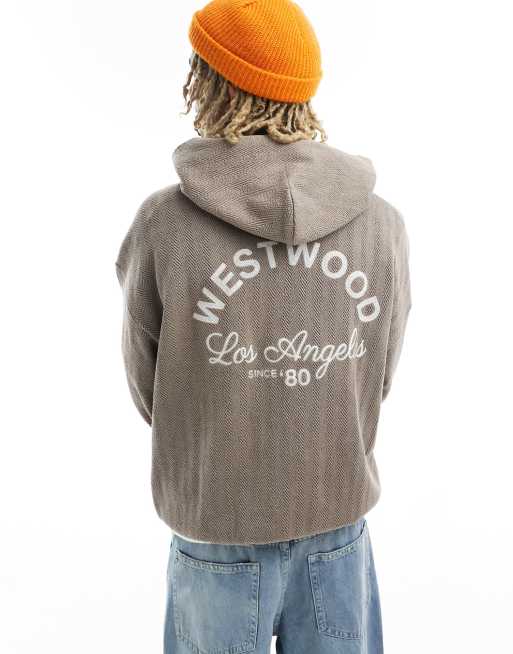 PacSun west herringbone hoodie in desert beige