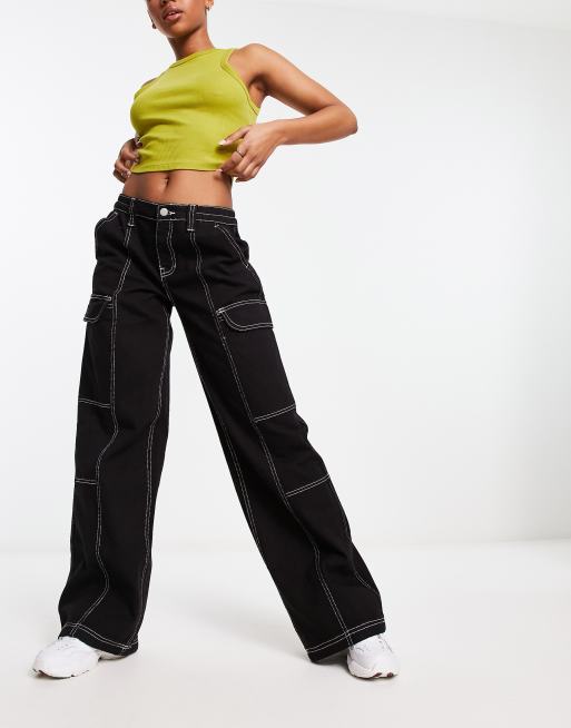 PacSun Green High Waisted Wide Leg Cargo Pants