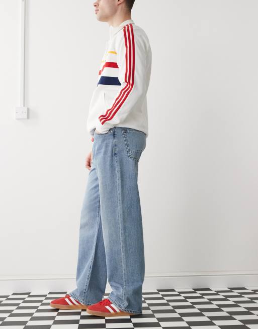Pacsun wide leg washed jeans in medium indigo, 2 of 5