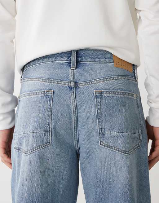 Pacsun wide leg washed jeans in medium indigo, 4 of 5
