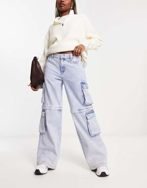 PacSun Light Blue Zip-Off '90s Baggy Cargo Pants