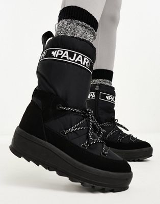 Pajar mid leg snow boots in black - ASOS Price Checker
