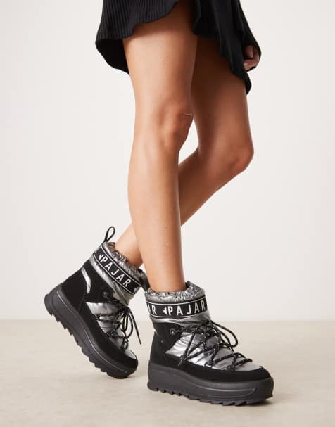 Pajar Galaxy snow boots in graphite liquid metal - view 1