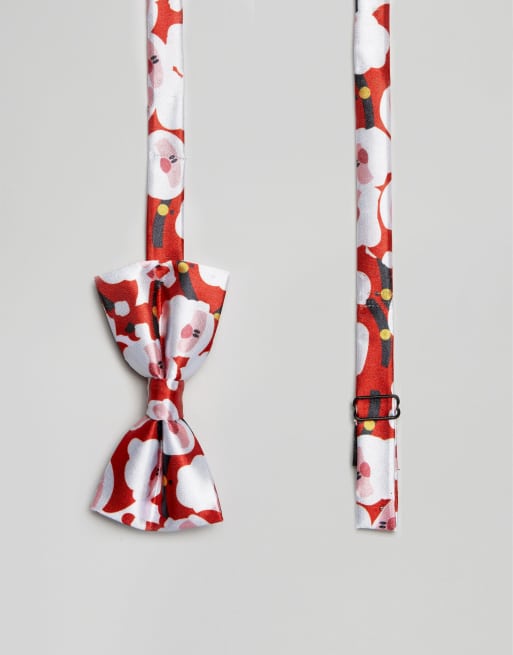 Pajarita con estampado navideño de Papá Noel de 7X