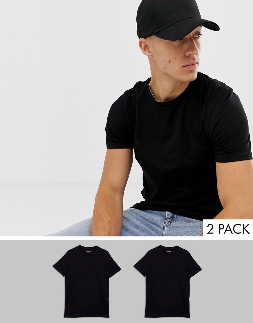 Pakke med 2 sorte T-shirts i økologisk bomuld fra Produkt