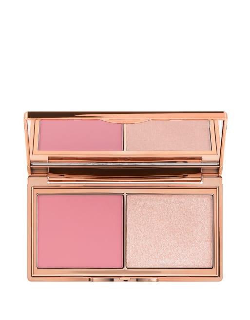 Paleta de colorete e iluminador en tono claro a medio Mini Hollywood Blush & Glow de Charlotte Tilbury