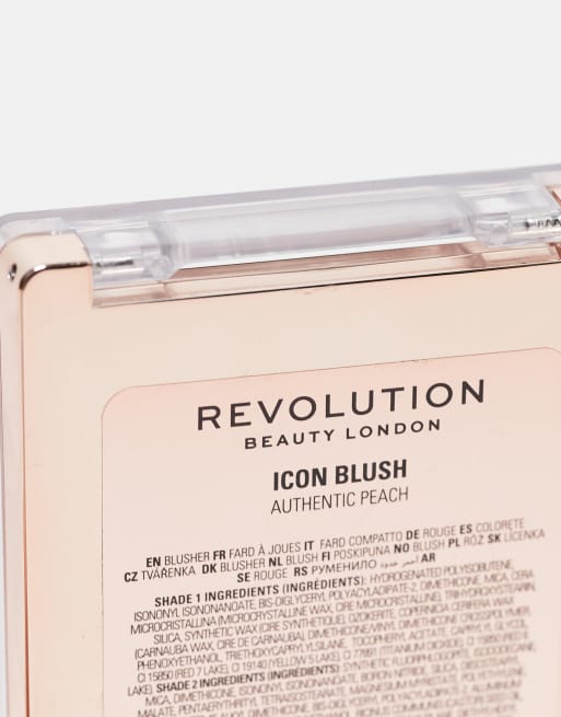 Paleta de coloretes Blush Icon de Revolution: Tono Authentic Peach, 4 de 4