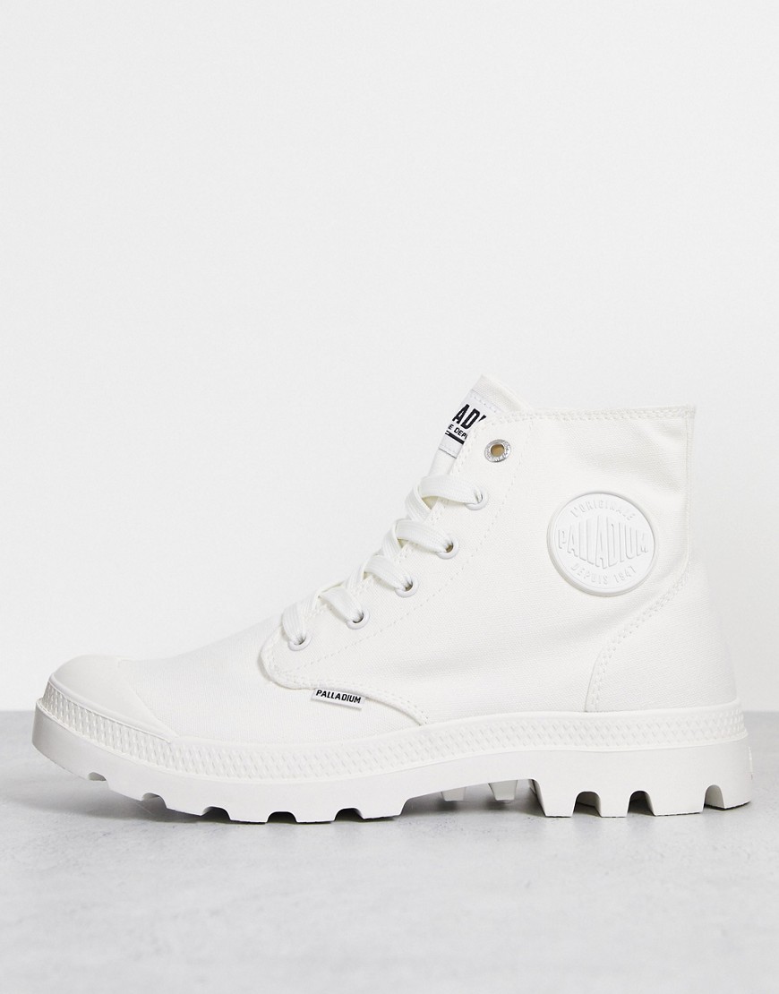Palladium Classic Pampa boots in monochrome white