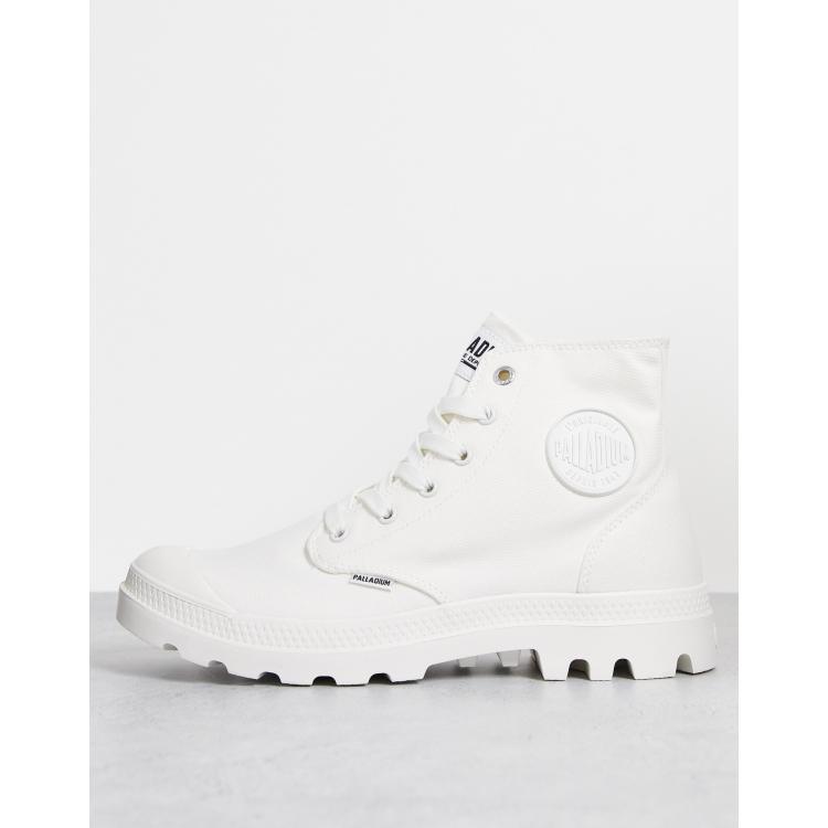 White leather store palladium boots