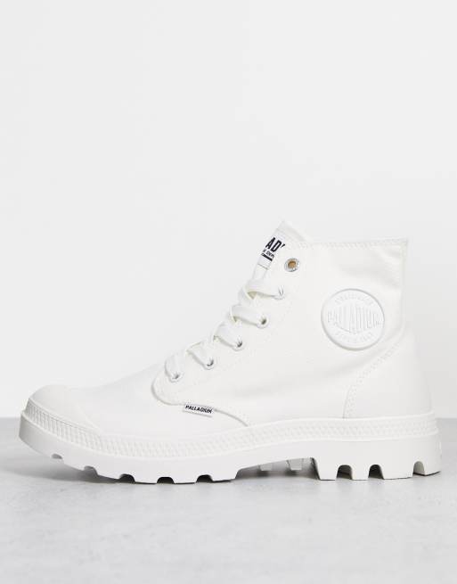 Palladium Classic Pampa boots in monochrome white | ASOS