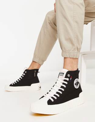 Palladium Palla ace canvas mid boots in black - ASOS Price Checker