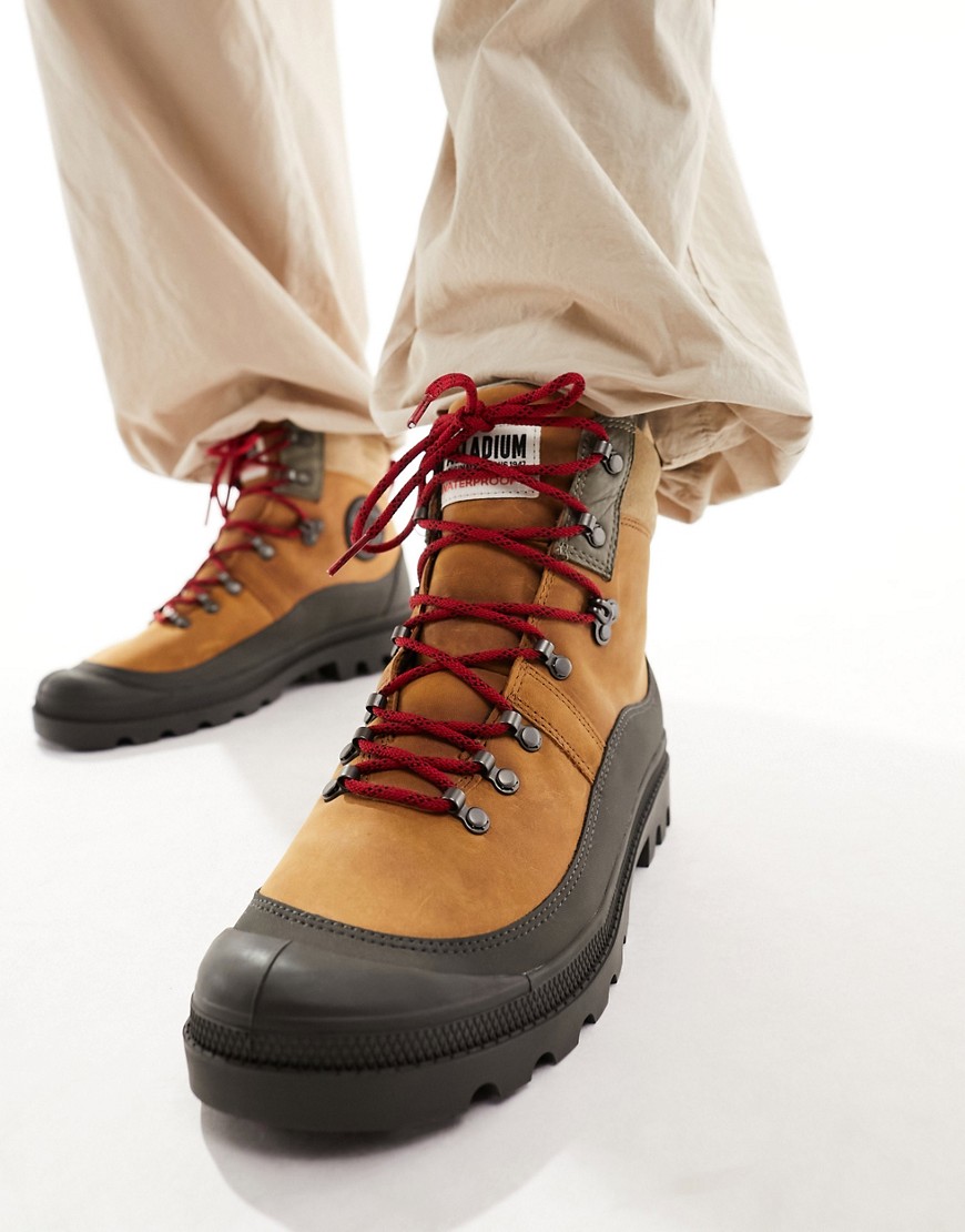 Palladium Pallabrousse hiker boots in tan-Brown