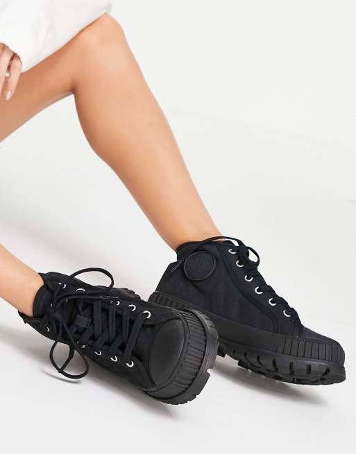 palladium pallashock mid rise ankle boots in black