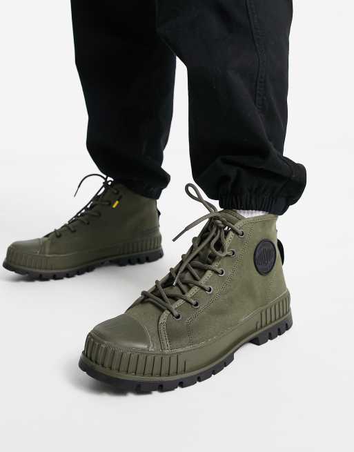 Palladium Pallashock supply boots in olive | ASOS