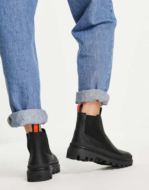 Palladium - Pallatrooper - Platte chelsea enkellaarzen in zwart, 3 van 4