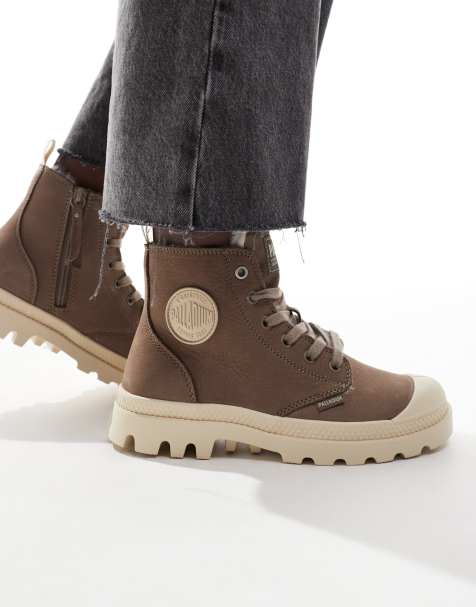 Palladium – Pampa Hi – Brązowe buty za kostkę z zamkiem - view 1