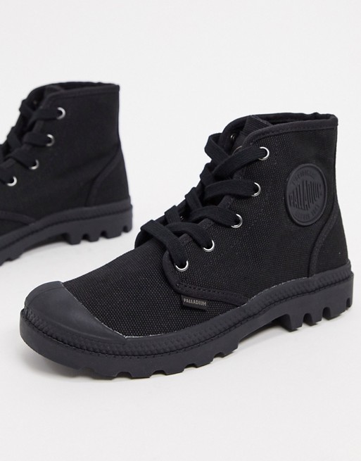 Palladium Pampa Hi lace up ankle boots in black