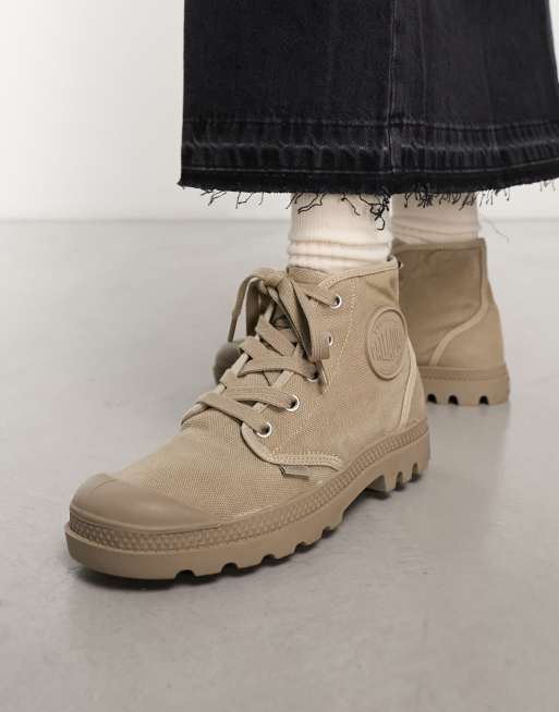 Palladium Pampa hi mid ankle boots in stone