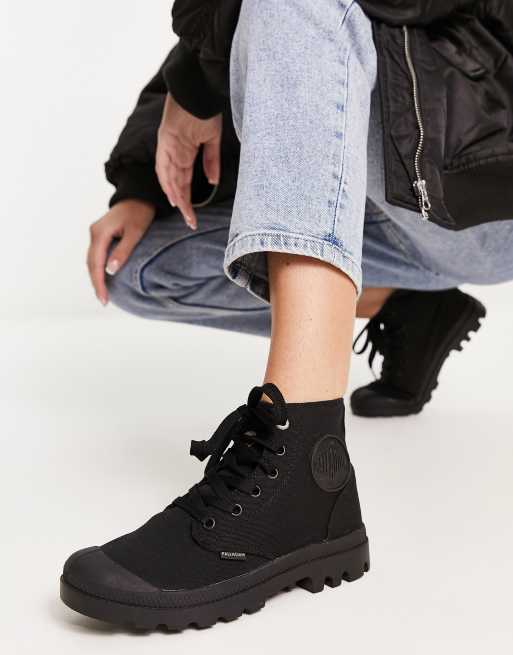 Palladium - Pampa Hi Monochrome - Sorte sneakers i kanvas, 2 af 4