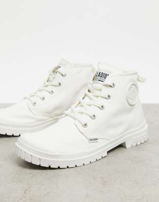 white canvas boots
