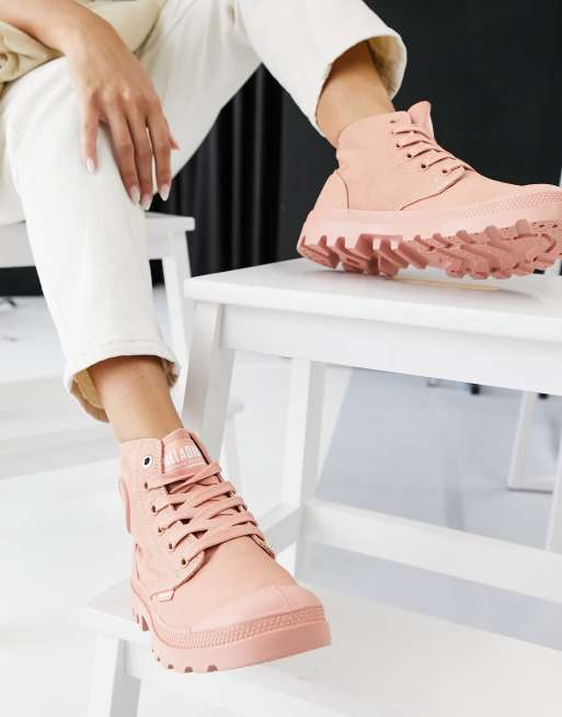 Palladium - Pampa - Laarzen geheel gekleurd in zacht klei-roze