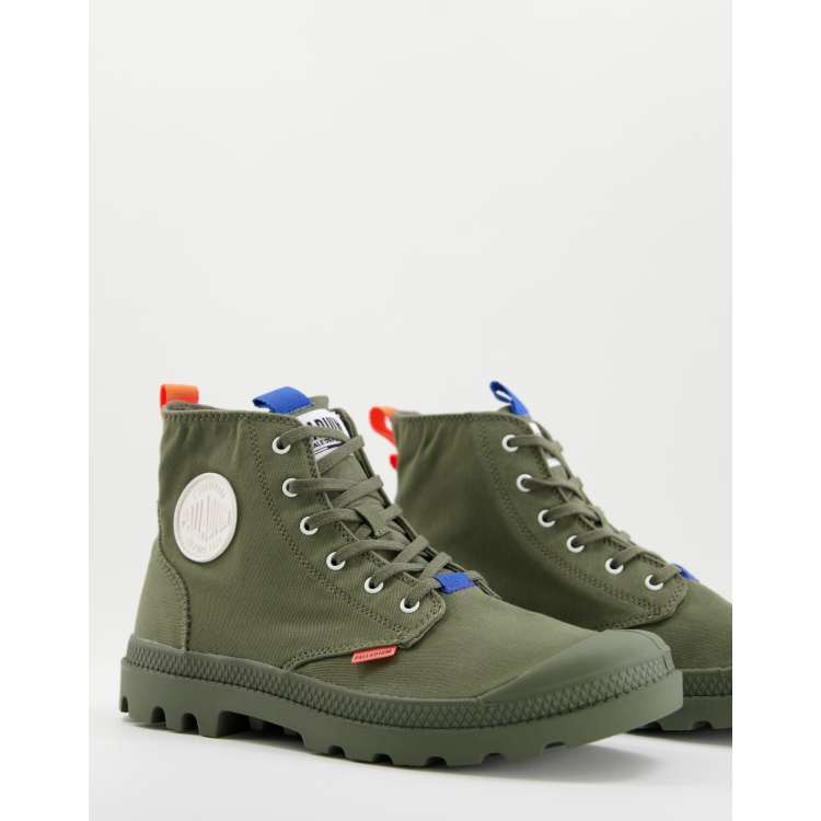 Palladium pampa mono metro boots in olive ASOS