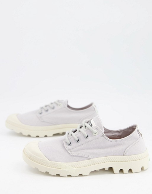 Palladium Pampa organic casual lace-up trainers in lilac