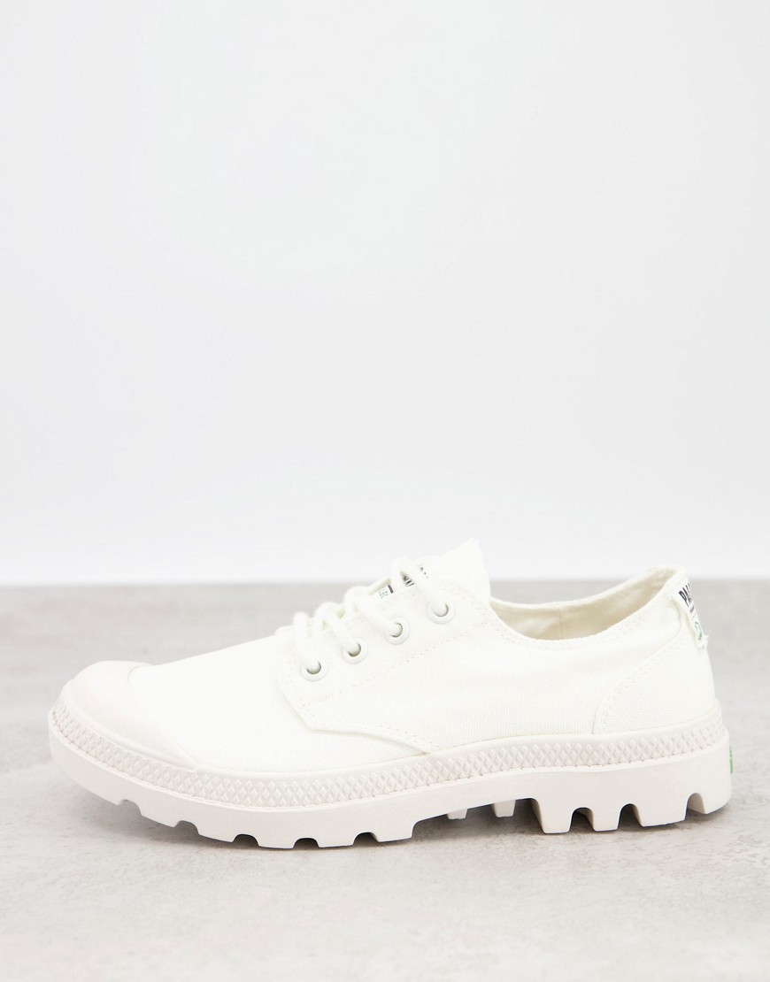Palladium Pampa organic casual lace-up trainers in white