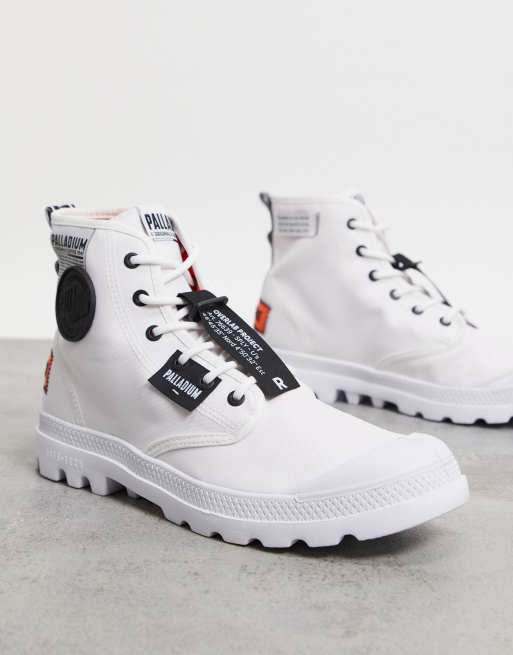 White leather clearance palladium boots