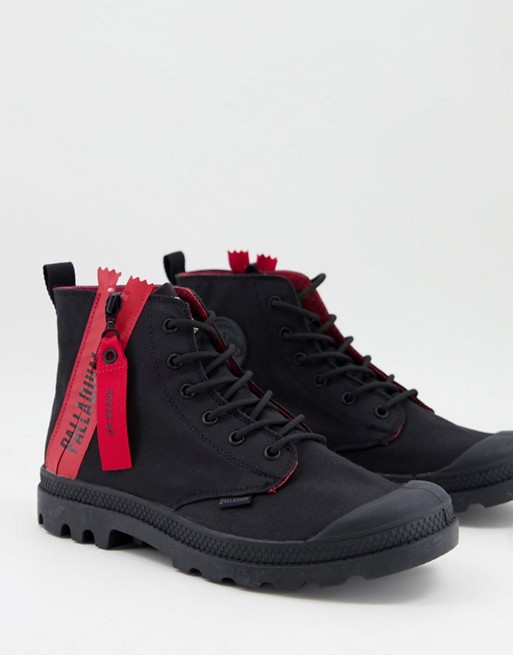 Palladium pampa unzipped boots in black