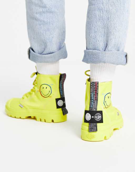 palladium boots smiley face