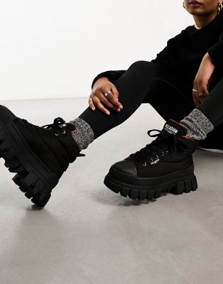 Palladium Revolt boot overcush mid ankle boots in black